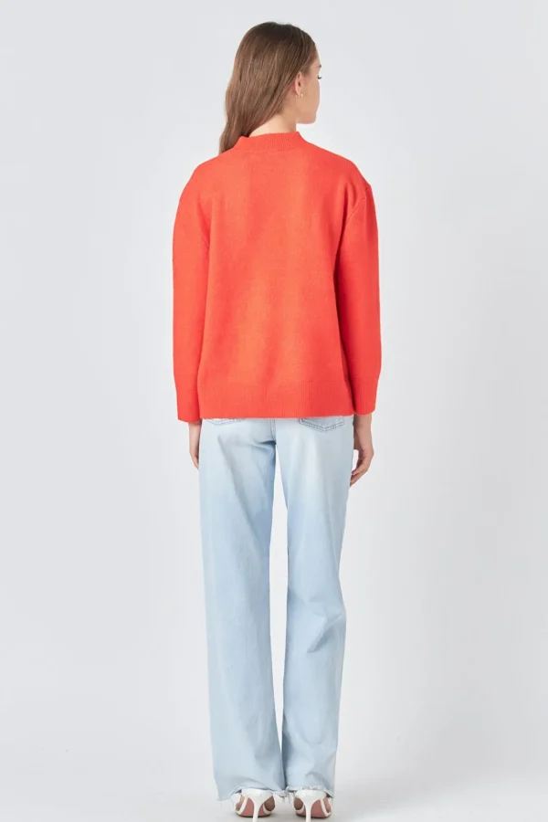ENDLESS ROSE Sweaters & Knits | Tops*- Oversized Crewneck Sweater ORANGE