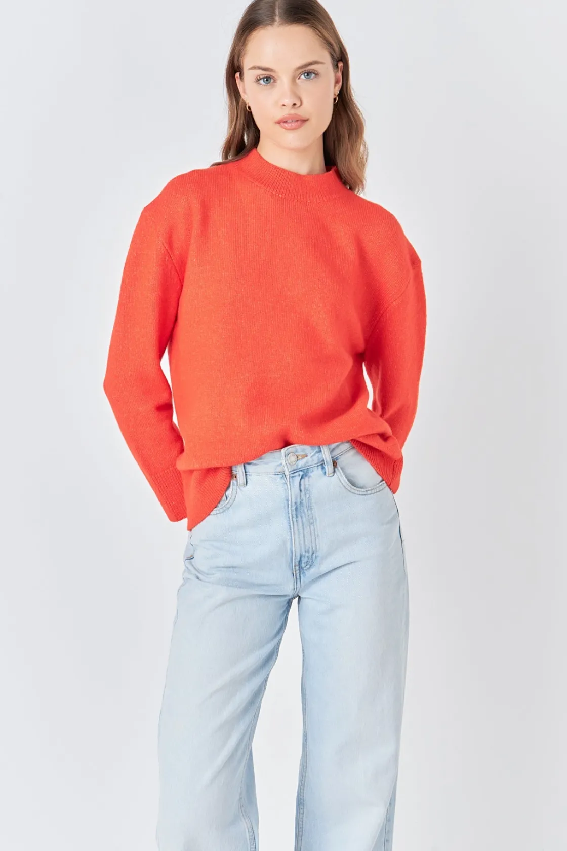 endless_rose__oversized_c_3-2.webp ENDLESS ROSE Sweaters & Knits | Tops*- Oversized Crewneck Sweater ORANGE
