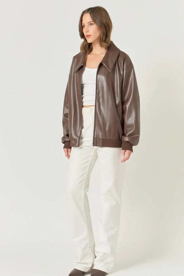 ENDLESS ROSE Jackets & Coats | Tops*- Oversized Faux Leather Jacket