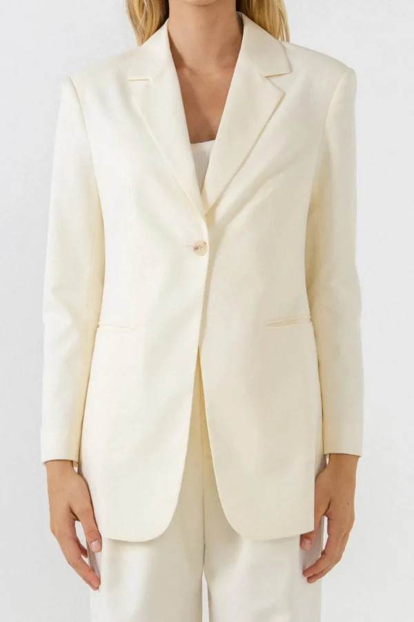 ENDLESS ROSE Blazers*- Oversized Single Breasted Blazer IVORY