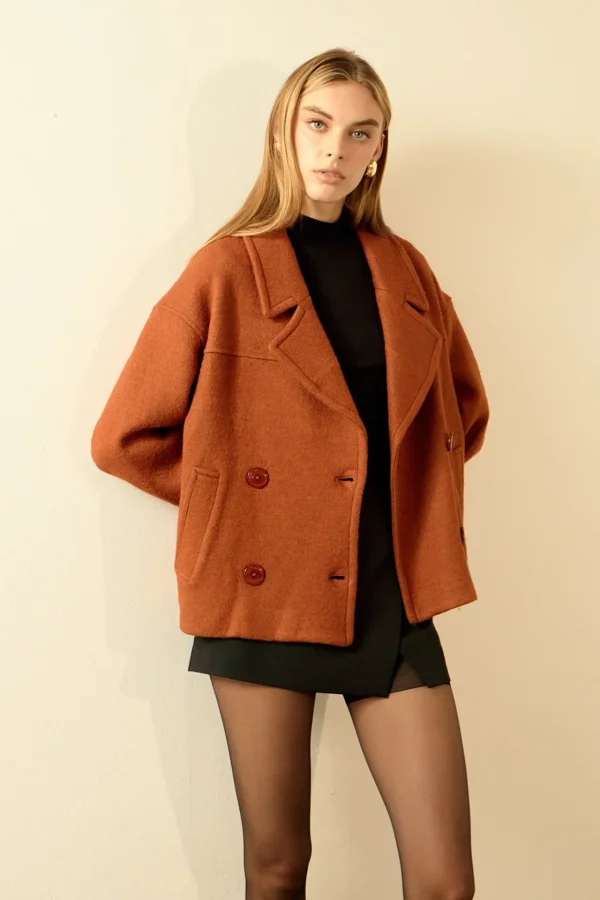 ENDLESS ROSE Jackets & Coats | Tops*- Oversized Short Coat CINNAMON
