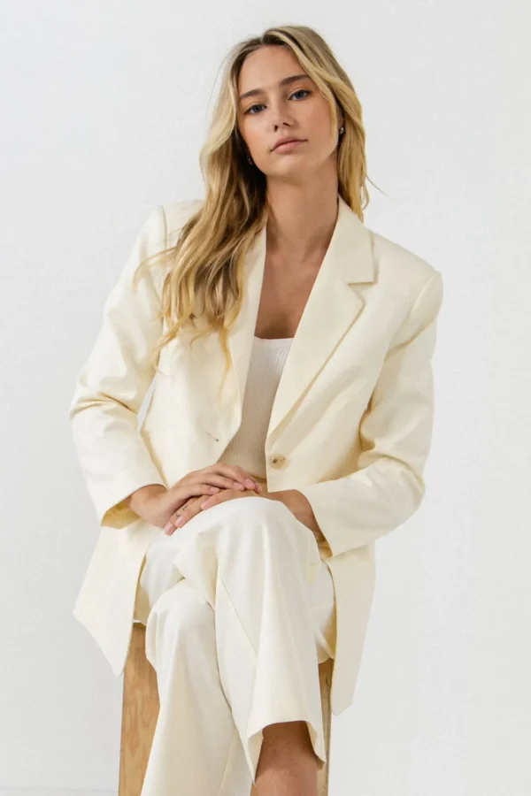 ENDLESS ROSE Blazers*- Oversized Single Breasted Blazer IVORY