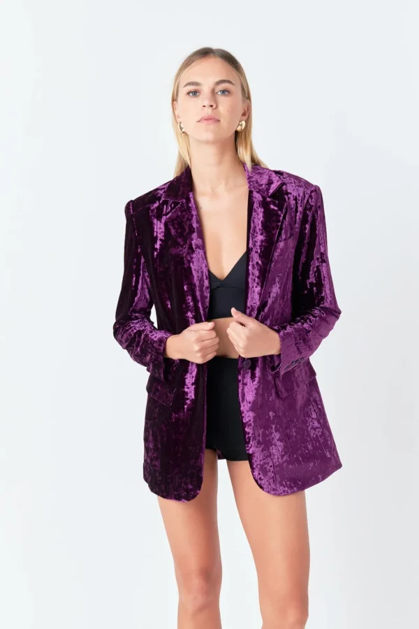 ENDLESS ROSE Blazers | Tops*- Oversized Velvet Blazer