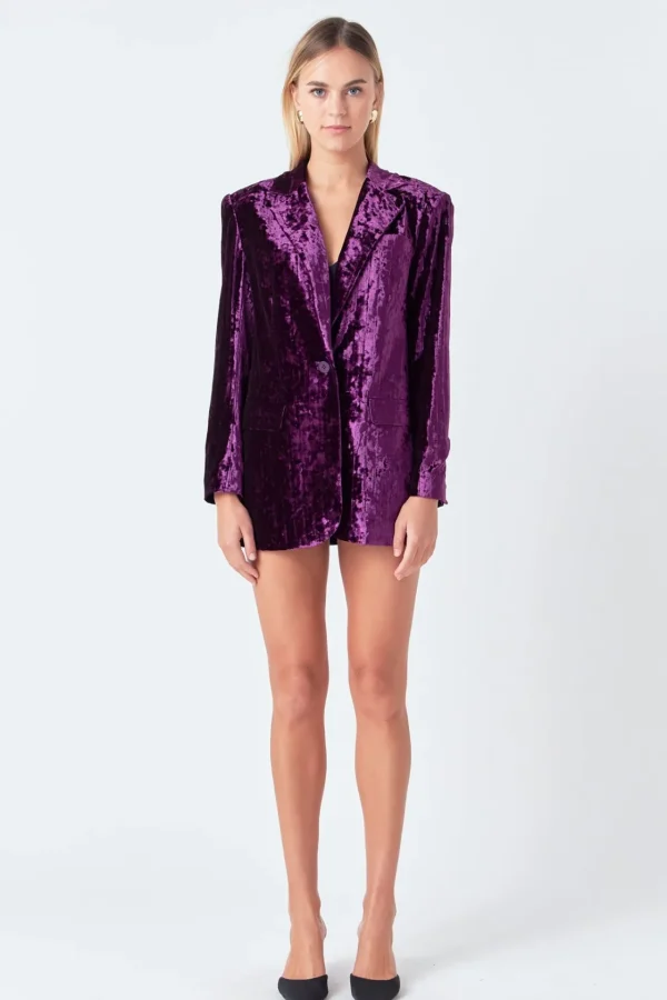 ENDLESS ROSE Blazers | Tops*- Oversized Velvet Blazer