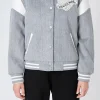 ENDLESS ROSE Jackets & Coats | Tops*- Patch Detail Bomber Jacket HEATHERGREY
