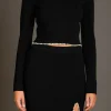 ENDLESS ROSE Matching Sets | Tops*- Pearl Accent Mock Neck Top BLACK