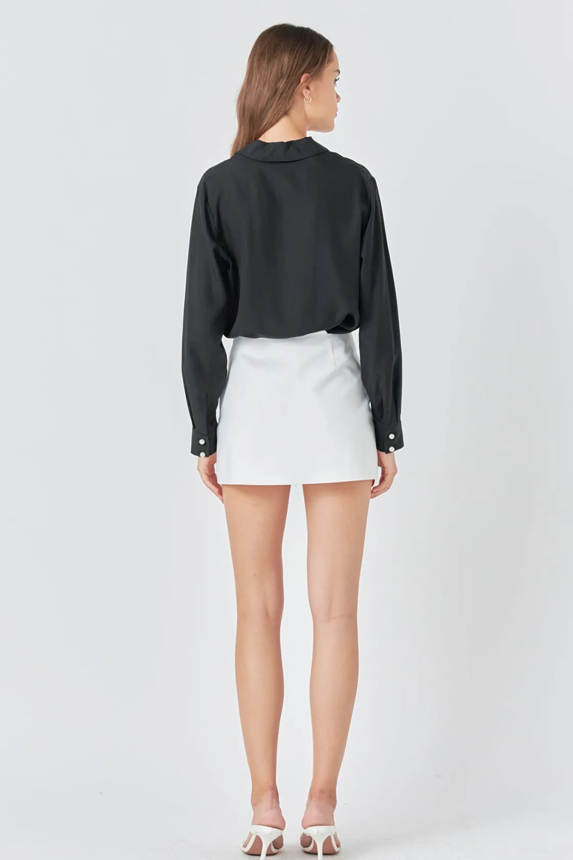 endless_rose__pearl_butto_8.webp ENDLESS ROSE Shirts & Blouses | Tops*- Pearl Button Collared Shirt