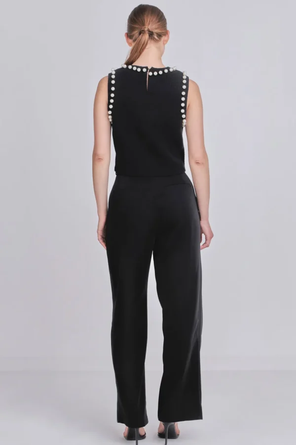 ENDLESS ROSE Tops*- Pearl Detail Knit Tank Top