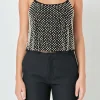 ENDLESS ROSE Tops*- Pearl Embellished Cami Top