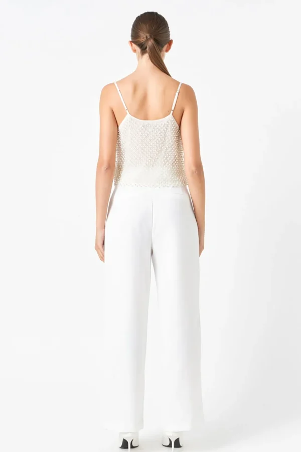 ENDLESS ROSE Tops*- Pearl Embellished Cami Top