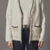 ENDLESS ROSE Jackets & Coats | Tops*- Pearl Trim Knit Cardigan CREAM
