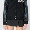 ENDLESS ROSE Jackets & Coats | Tops*- Pearl Trim Bomber Jacket BLACK