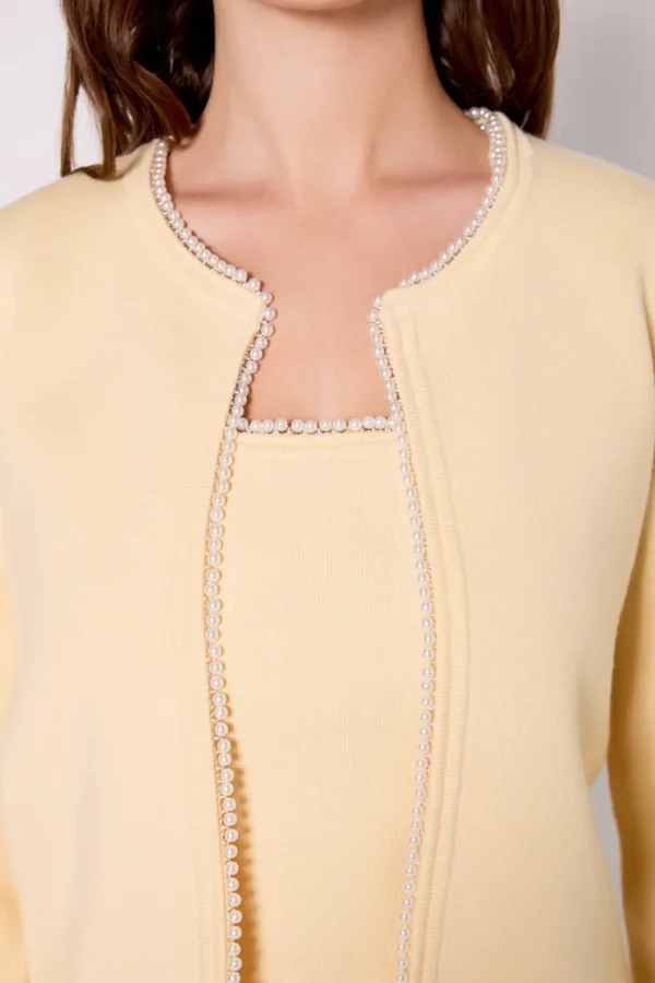 ENDLESS ROSE Matching Sets | Jackets & Coats*- Pearl Trim Knit Cardigan