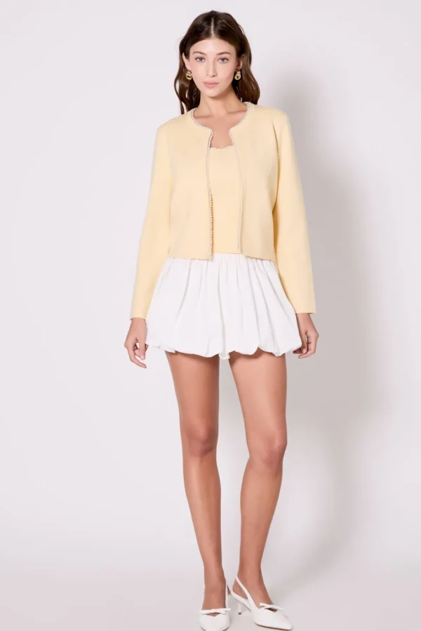 ENDLESS ROSE Matching Sets | Jackets & Coats*- Pearl Trim Knit Cardigan