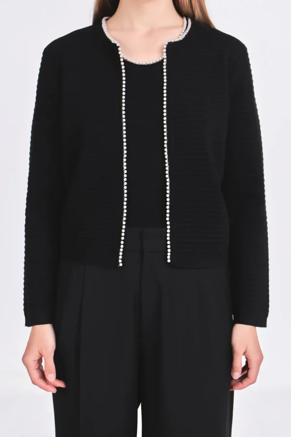 ENDLESS ROSE Matching Sets | Jackets & Coats*- Pearl Trim Knit Cardigan