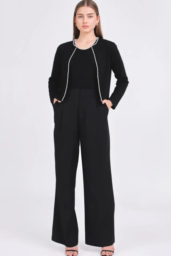 ENDLESS ROSE Matching Sets | Jackets & Coats*- Pearl Trim Knit Cardigan