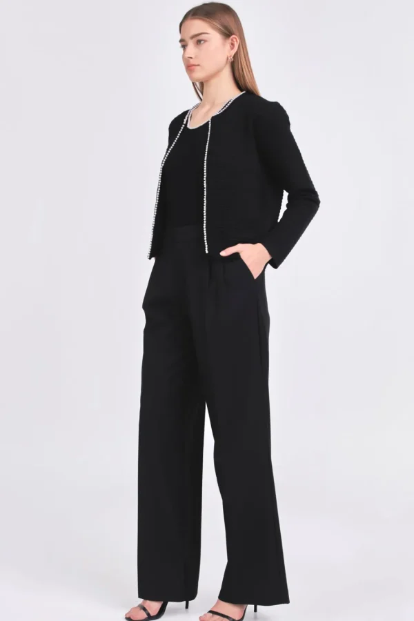 ENDLESS ROSE Matching Sets | Jackets & Coats*- Pearl Trim Knit Cardigan