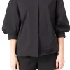 ENDLESS ROSE Shirts & Blouses | Tops*- Peekaboo Lace Collared Shirt BLACK