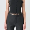 ENDLESS ROSE Matching Sets | Tops*- Peekaboo Laced Corset Top JETBLACK