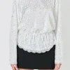 ENDLESS ROSE Tops*- Peplum Sequins Top SILVER