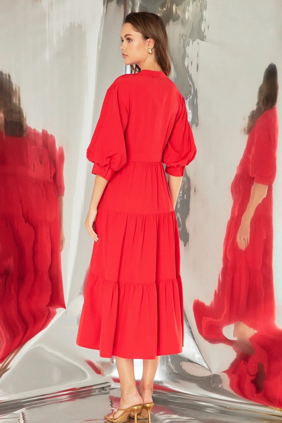 endless_rose__pin_tuck_dr_2.webp ENDLESS ROSE Tops*- Pin Tuck Dress RED