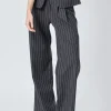 ENDLESS ROSE Matching Sets | Pants*- Pinstriped High Waisted Trouser CHARCOAL