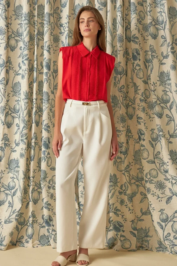 ENDLESS ROSE Shirts & Blouses | Tops*- Pintuck Details Sleeveless Blouse