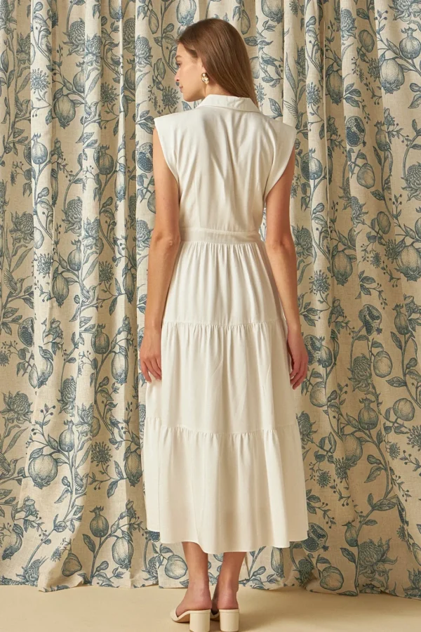 ENDLESS ROSE Tops*- Pintuck Details Sleeveless Midi Dress