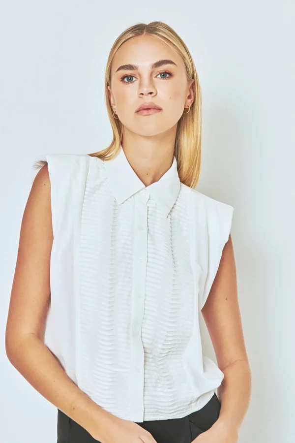 ENDLESS ROSE Shirts & Blouses | Tops*- Pintuck Details Sleeveless Blouse
