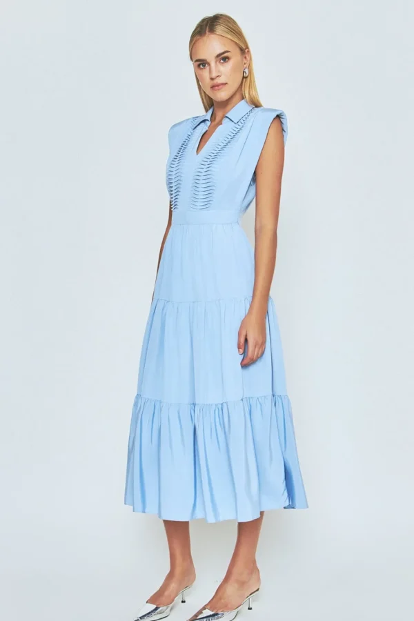 ENDLESS ROSE Tops*- Pintuck Details Sleeveless Midi Dress