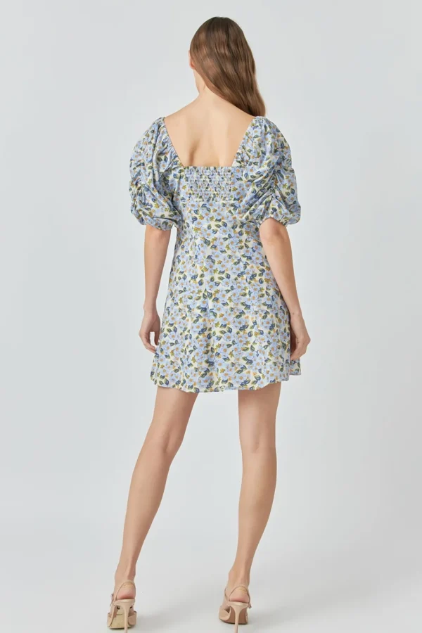 ENDLESS ROSE Tops*- Pintuck Mini Dress BLUEMULTI