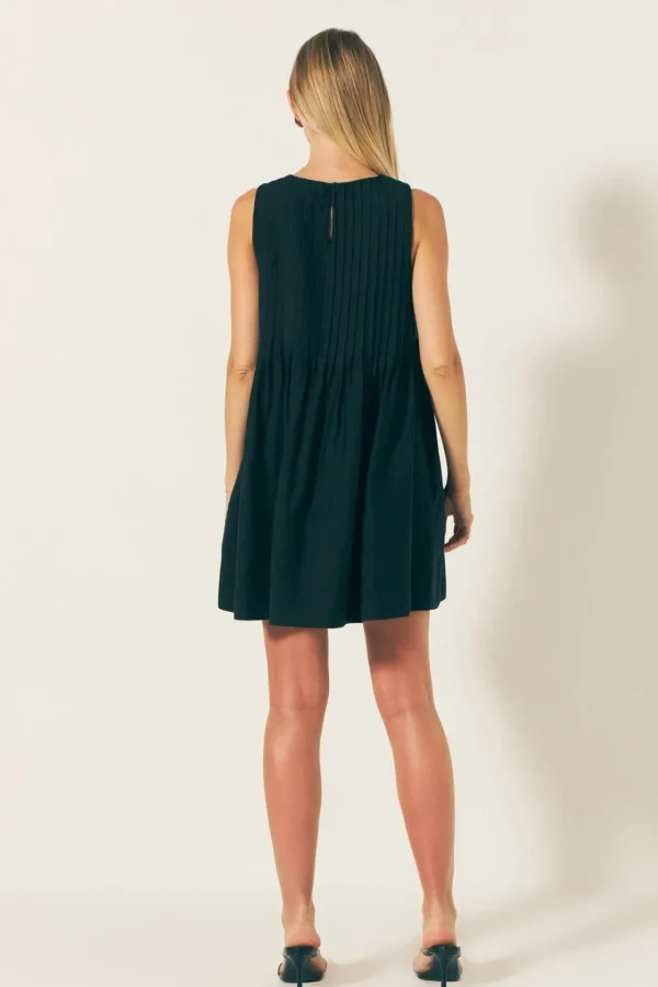 ENDLESS ROSE Tops*- Pintuck Voluminous Mini Dress BLACK