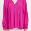 ENDLESS ROSE Shirts & Blouses*- Pleated Chiffon Blouse ORCHID