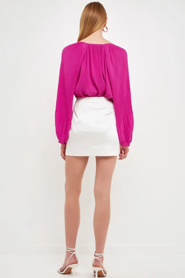 ENDLESS ROSE Shirts & Blouses*- Pleated Chiffon Blouse ORCHID