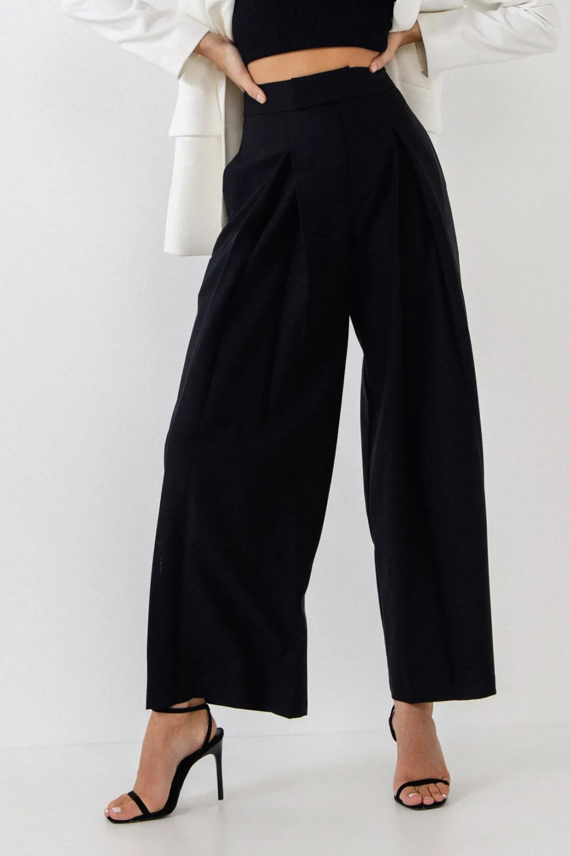 endless_rose__pleated_det_0-1.webp ENDLESS ROSE Pants*- Pleated Detail Wide Pants BLACK