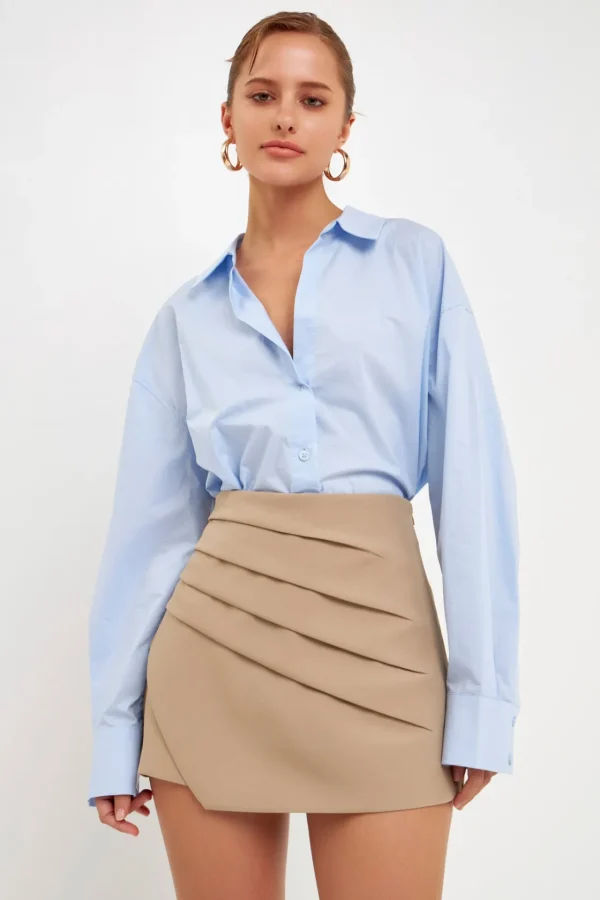 ENDLESS ROSE Tops*- Pleated Detail Skort
