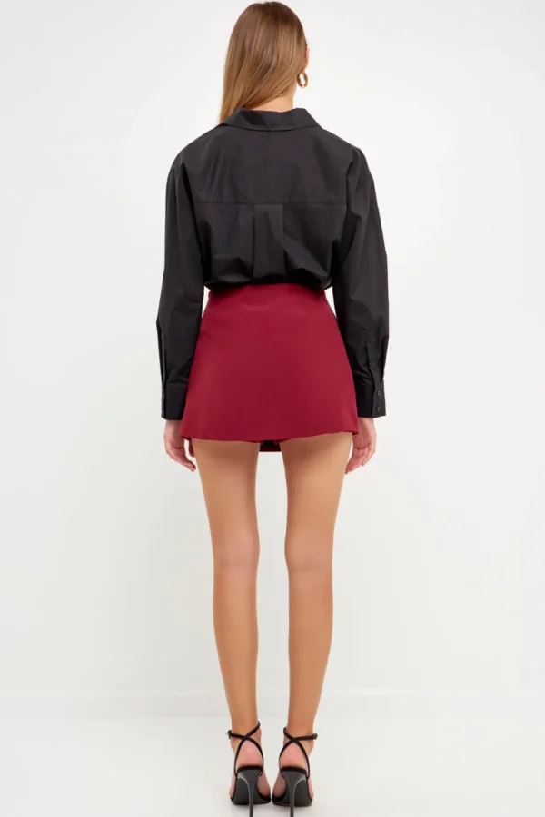 ENDLESS ROSE Tops*- Pleated Detail Skort