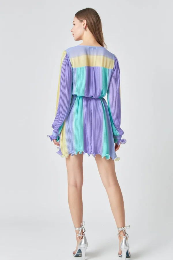 ENDLESS ROSE Tops*- Pleated Mini Dress MULTI