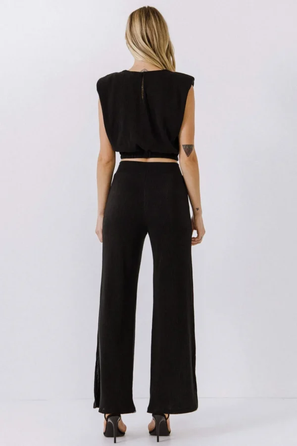 ENDLESS ROSE Tops*- Pleated Shoulder Pad Top