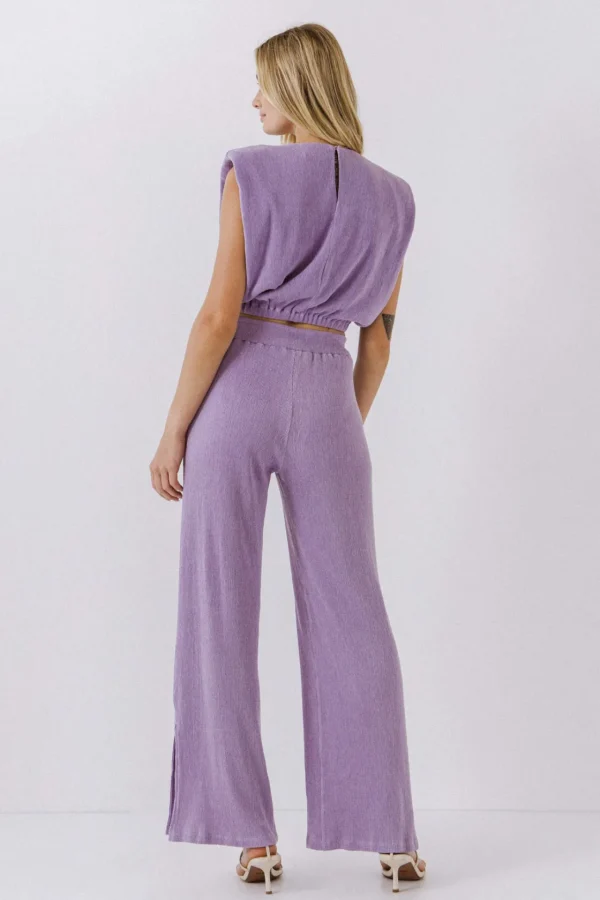 ENDLESS ROSE Tops*- Pleated Shoulder Pad Top