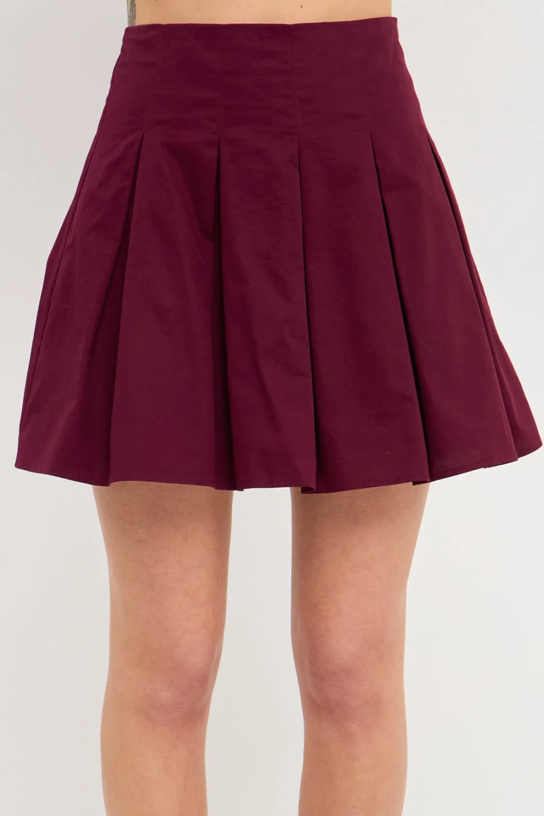 endless_rose__pleated_wai_0.webp ENDLESS ROSE Skirts | Tops*- Pleated Waist Mini Skirt BURGUNDY