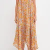 ENDLESS ROSE Tops*- Pleated Waterfall Maxi Dress MULTI