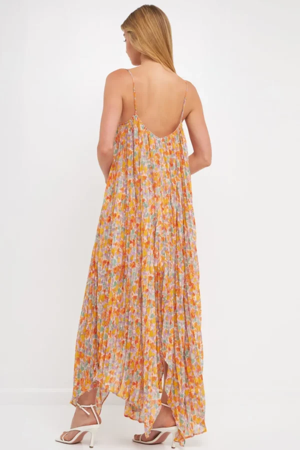 ENDLESS ROSE Tops*- Pleated Waterfall Maxi Dress MULTI