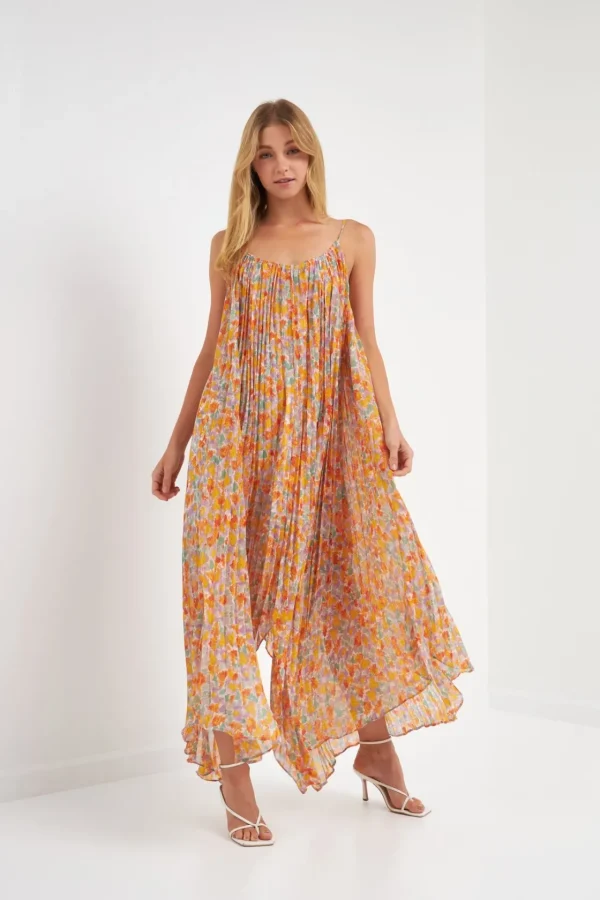 ENDLESS ROSE Tops*- Pleated Waterfall Maxi Dress MULTI