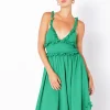 ENDLESS ROSE Strapless | Tops*- Plunged Open Back Maxi Dress KELLYGREEN