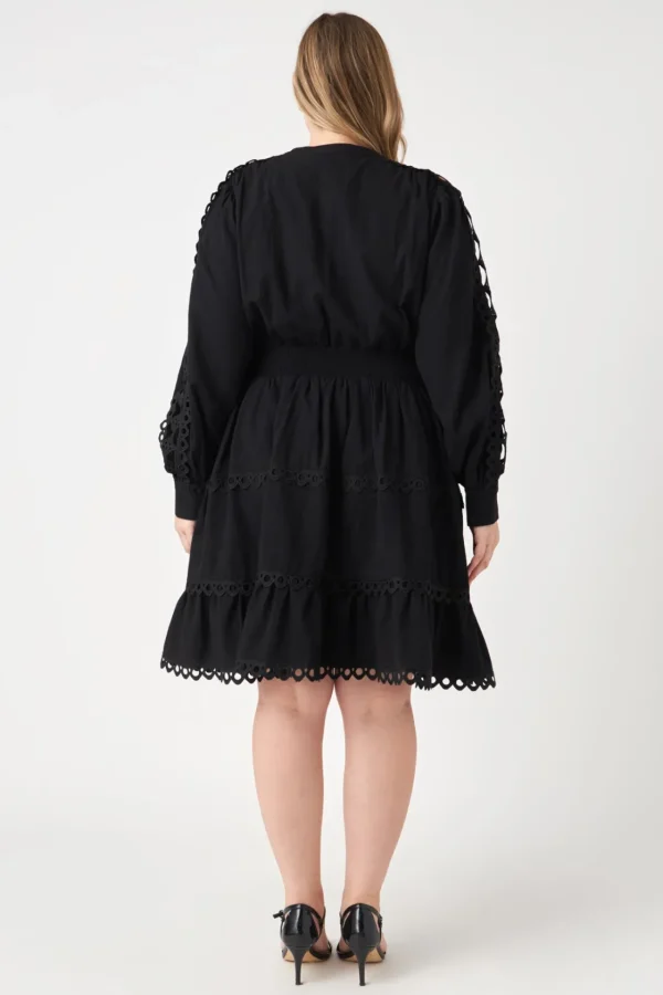 ENDLESS ROSE Lace Dresses | White Dresses*- Plus Size Lace Trim Mini Dress