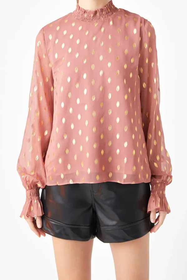 ENDLESS ROSE Shirts & Blouses | Tops*- Polka Dot Chiffon Blouse