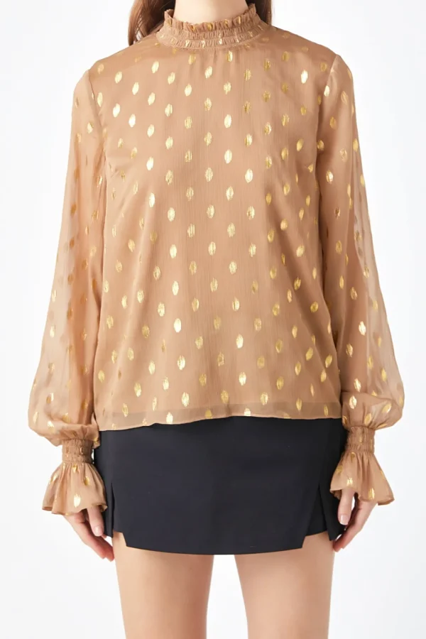 ENDLESS ROSE Shirts & Blouses | Tops*- Polka Dot Chiffon Blouse