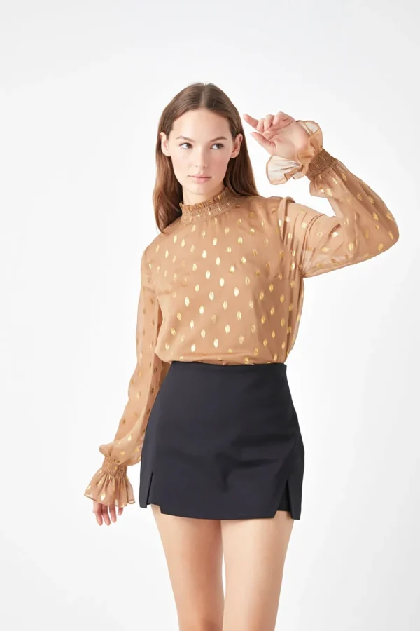 ENDLESS ROSE Shirts & Blouses | Tops*- Polka Dot Chiffon Blouse