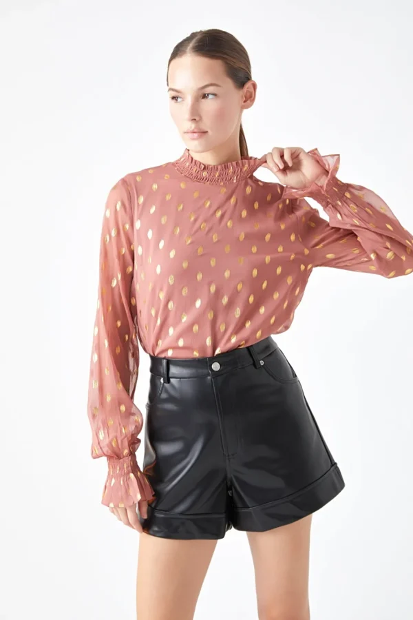 ENDLESS ROSE Shirts & Blouses | Tops*- Polka Dot Chiffon Blouse